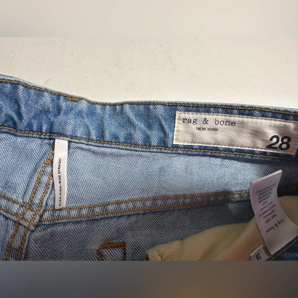 rag & bone Blue Straight Leg Jeans - Picture 7 of 8